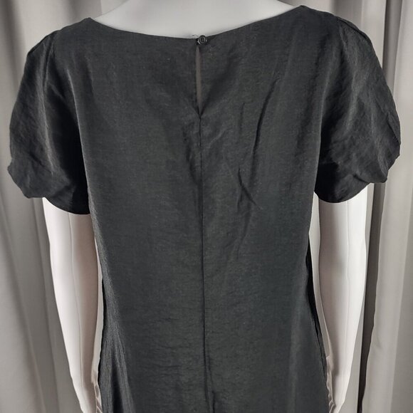 Old Navy Women's Black Puff Sleeve Scoop Neck, Casual Midi Dress Size Medium - Picture 5 of 12